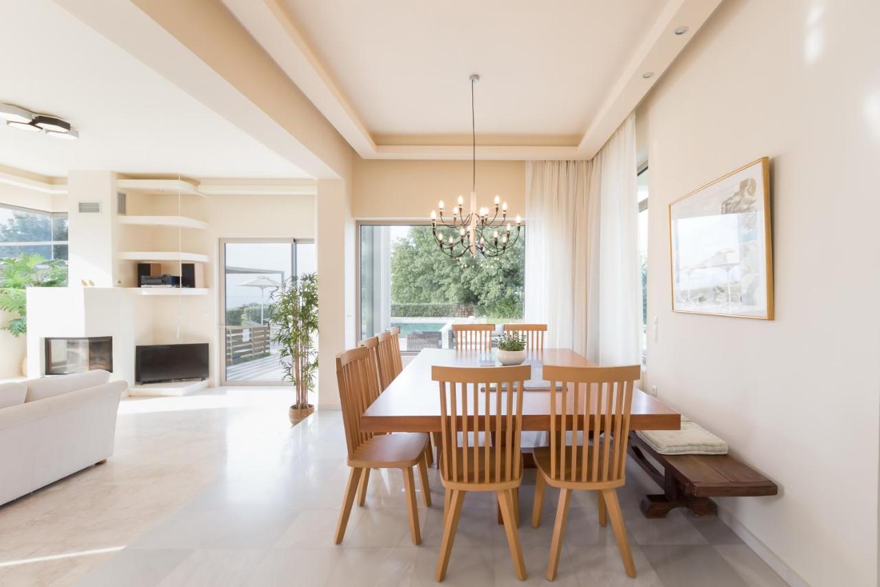 Mikro Metochi Lux Villa Mia With Heated Pool, 2Km To Beach & Childrens Area! מראה חיצוני תמונה